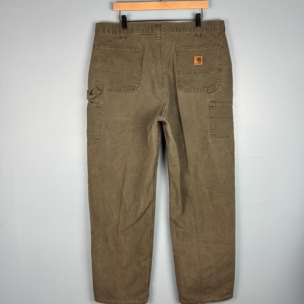 Carhartt B11 Dungaree Fit Carpenter Pants Men's 40x33‎ Mos Green Cotton Workwear - Picture 3 of 7